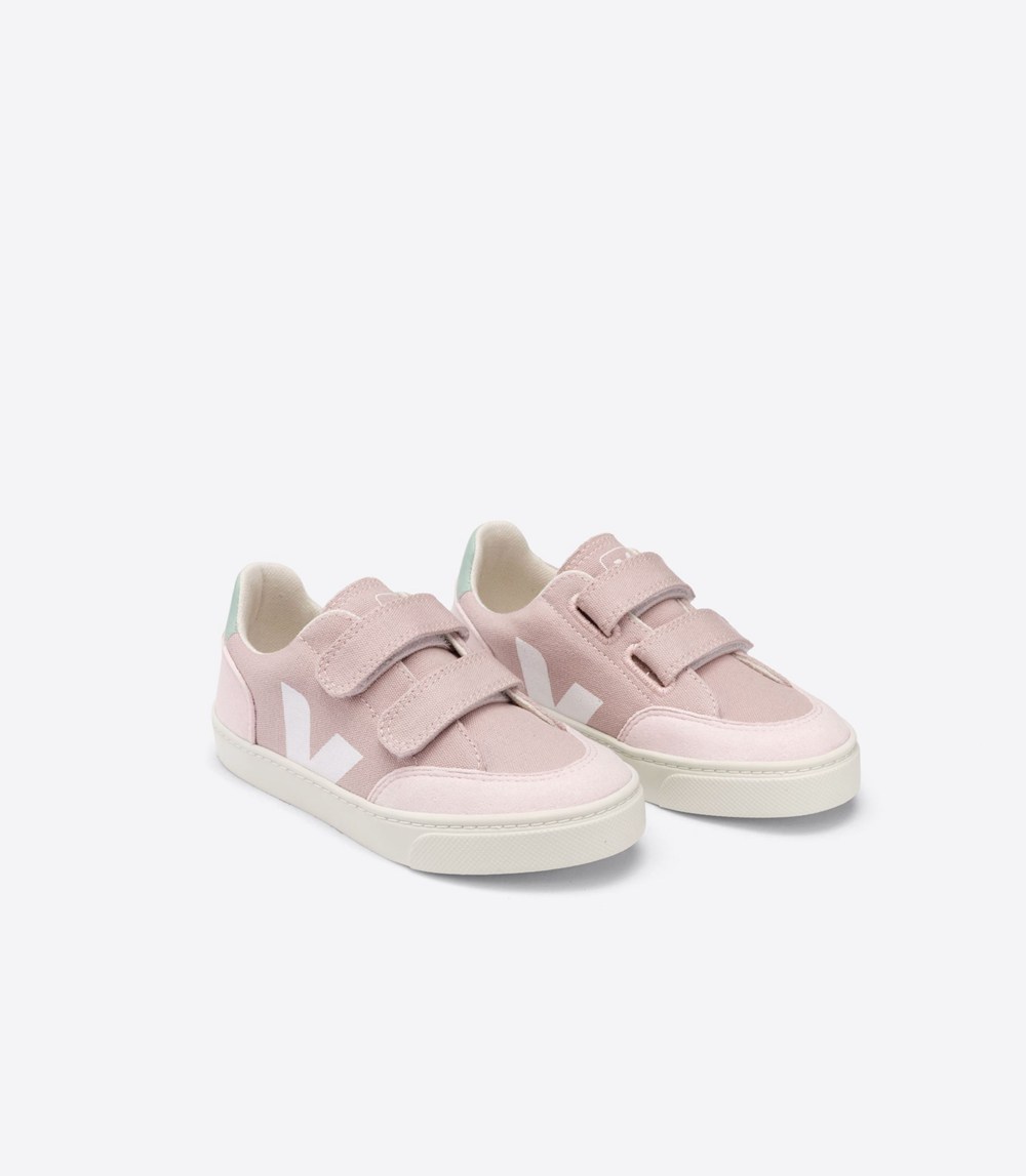 Veja Sneakers Copii - V-12 Velcro Panza - Roz/Albi - 5941082-EO